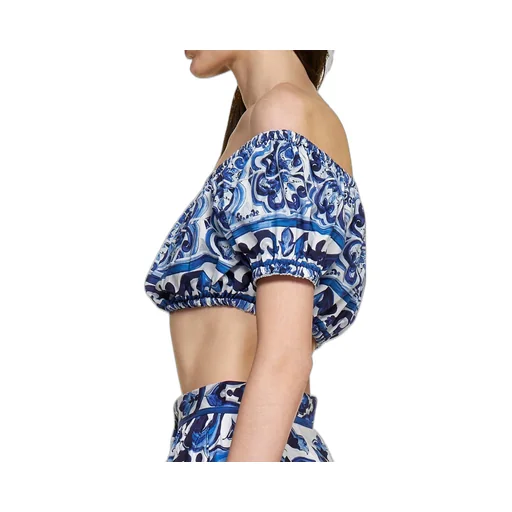 Mediterraneo Printed Off-Shoulder Top