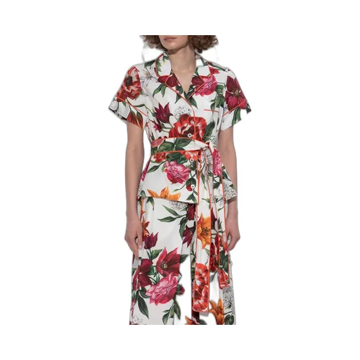 Flower-Printed Poplin Vanity Shirt