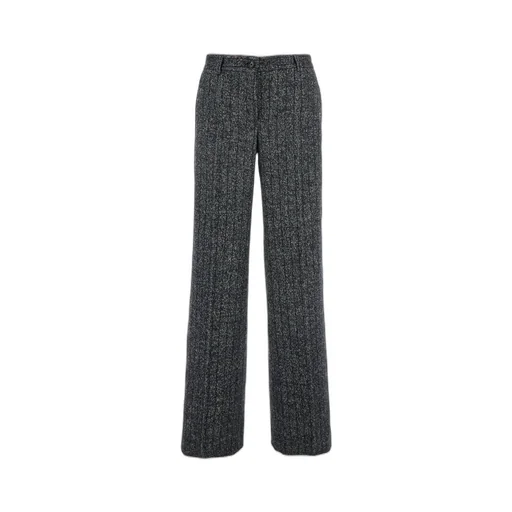 Pinstriped Straight-Leg Trousers