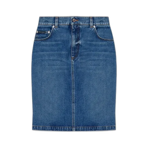 Straight Hem Mini Denim Skirt