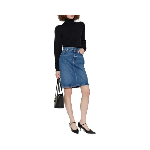 Straight Hem Mini Denim Skirt