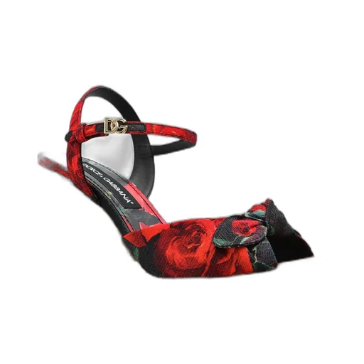 Floral Motif Wedge Sandals