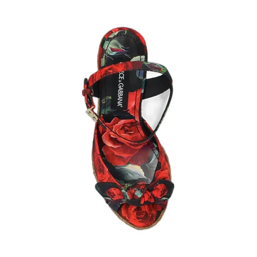 Floral Motif Wedge Sandals