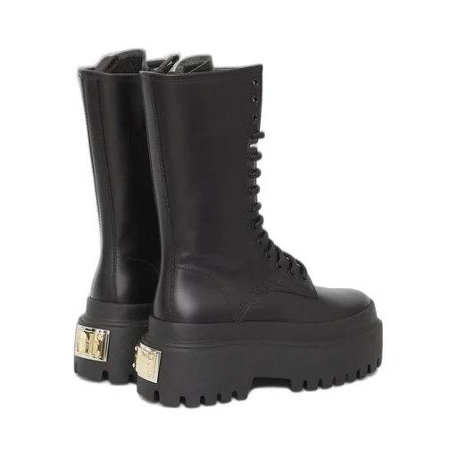 Logo Plate Lace-Up Boots