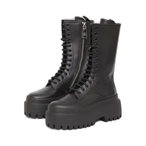 Logo Plate Lace-Up Boots