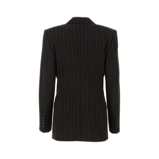 Single-Breasted Striped Tailored Blazer