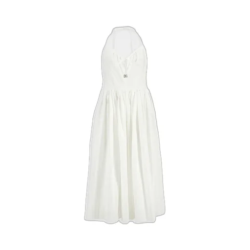 Logo Plaque Drawstring Midi Dress