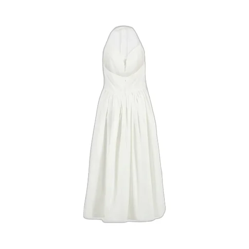 Logo Plaque Drawstring Midi Dress