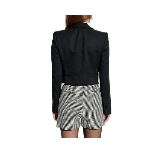 Cropped Gabardine Tuxedo Jacket