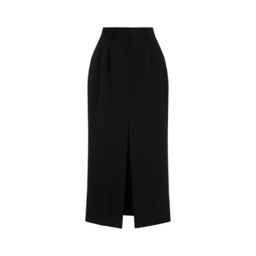 Calf-Length Tuxedo Pencil Skirt