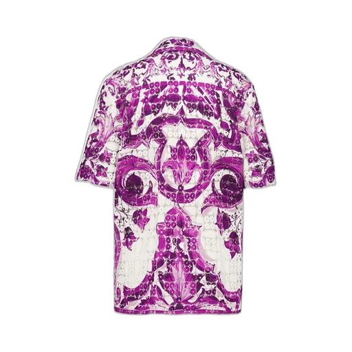 Majolica-Printed Crochet Lace Shirt