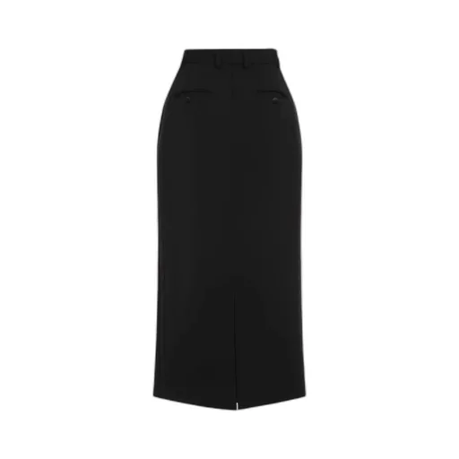Calf-Length Tuxedo Pencil Skirt