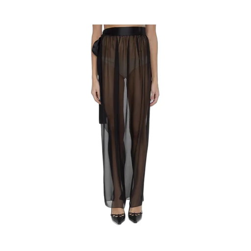 Belted Midi Chiffon Skirt