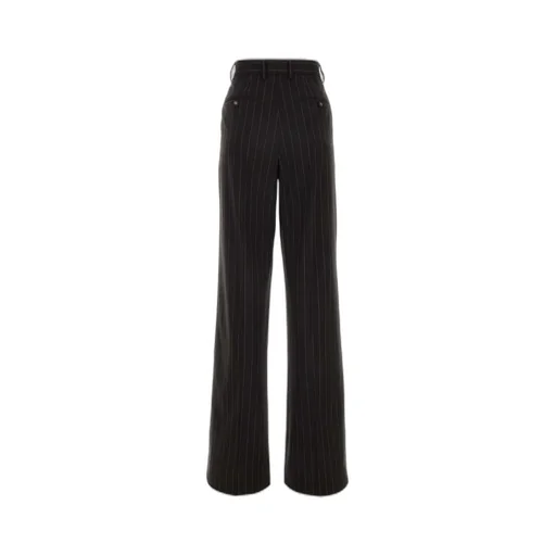 High-Waist Pinstripe-Printed Wide-Leg Trousers