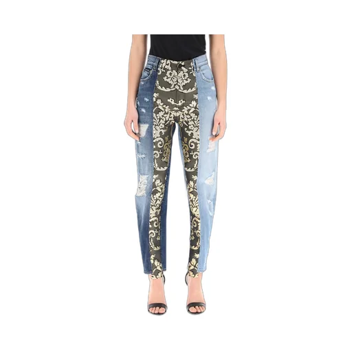 Patchwork Distressed Jeans
