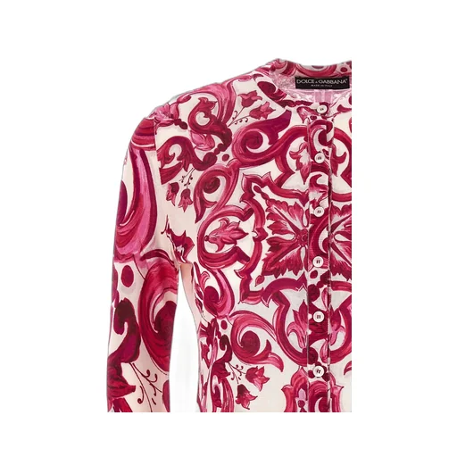 Majolica Print Button-Up Top