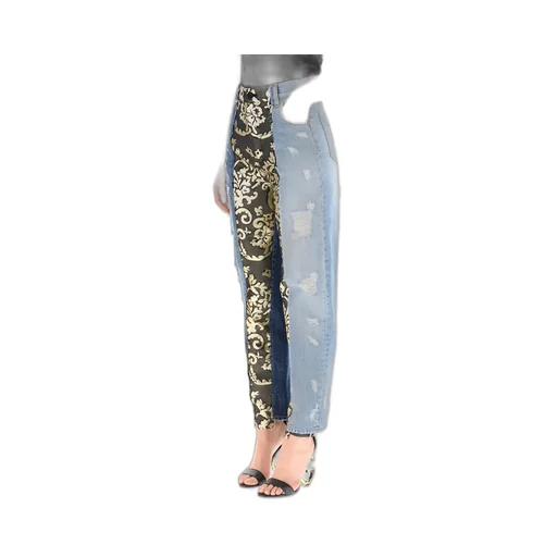 Patchwork Distressed Jeans