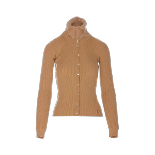 Button-Up Roll-Neck Cardigan