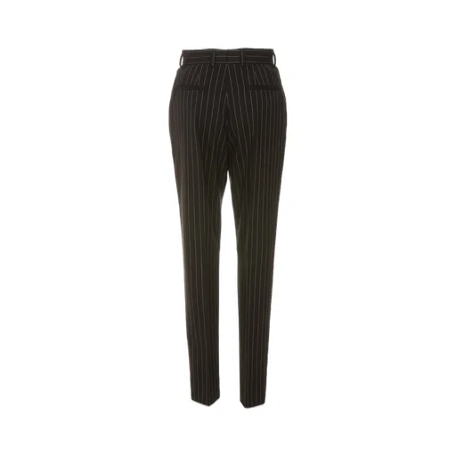 High-Waisted Pinstripe Twill Pants