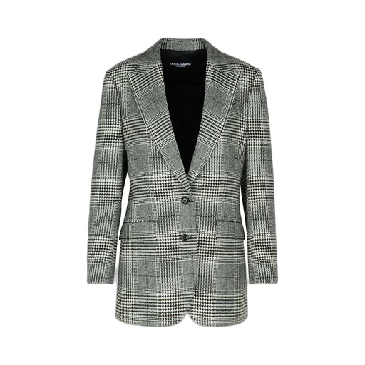 Single-Breasted Glen Plaid Jacket