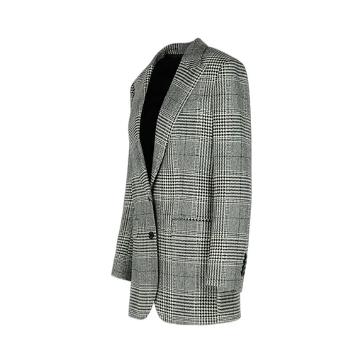 Single-Breasted Glen Plaid Jacket