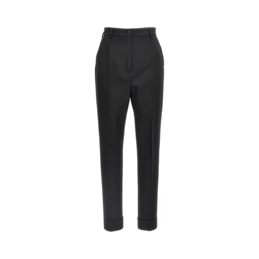 Turned-Up Hem Tailored Trousers