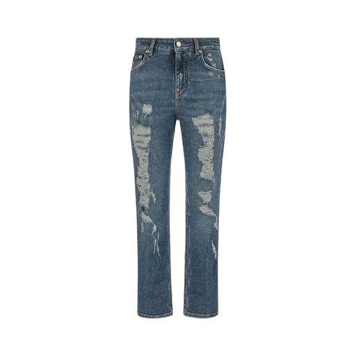 Distressed Straight Leg Cropped Jeans