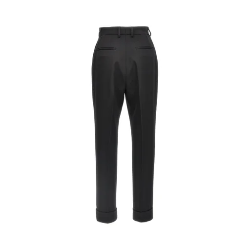 Turned-Up Hem Tailored Trousers
