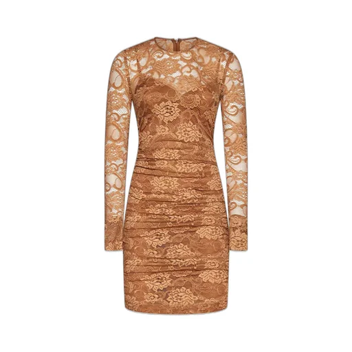 Lace Semi Sheer Mini Dress