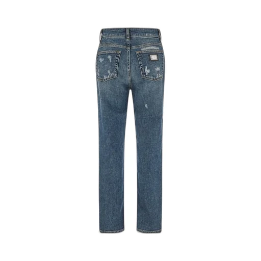 Distressed Straight Leg Cropped Jeans