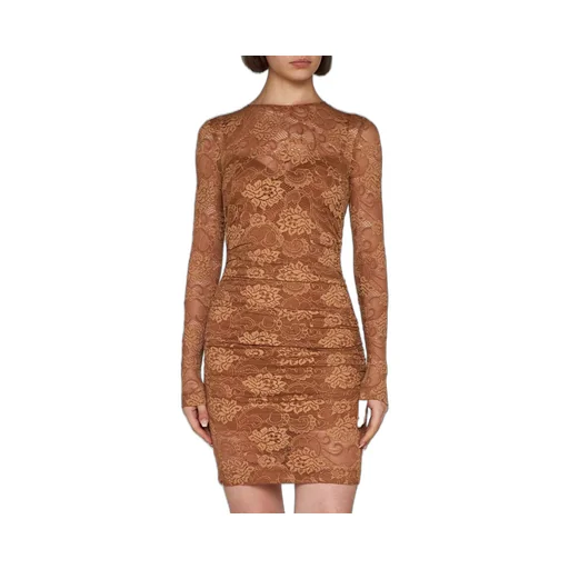 Lace Semi Sheer Mini Dress
