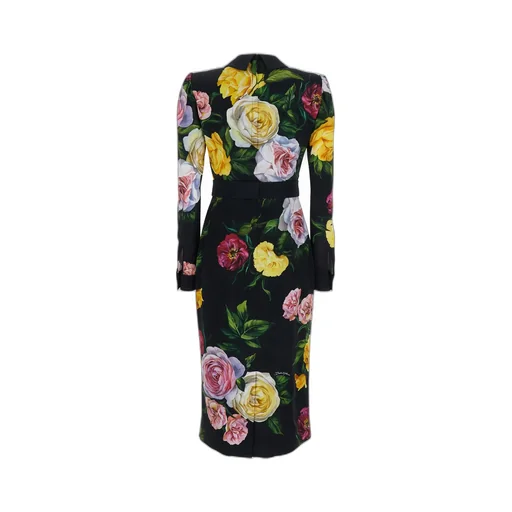 Floral Printed Calf-Length Cady Shirt Dress