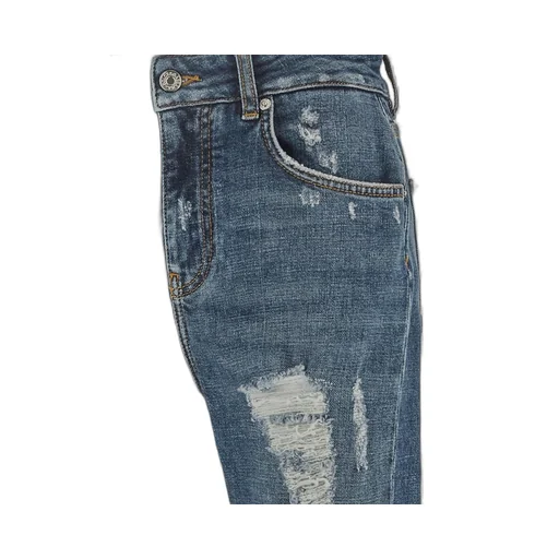 Distressed Straight Leg Cropped Jeans
