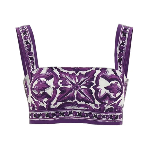 Majolica Printed Cropped Top