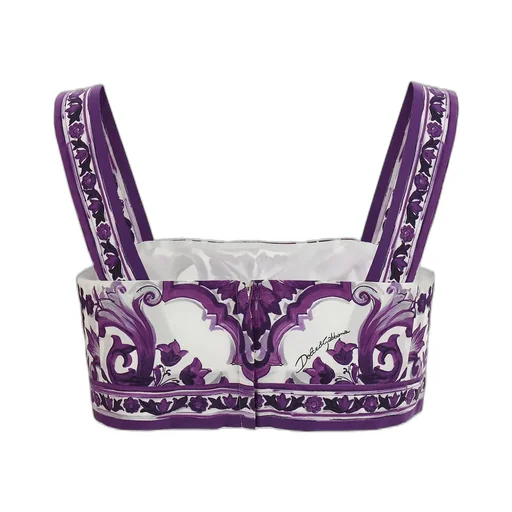 Majolica Printed Cropped Top