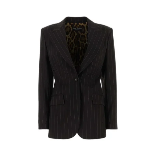 Single-Breasted Striped Tailored Blazer