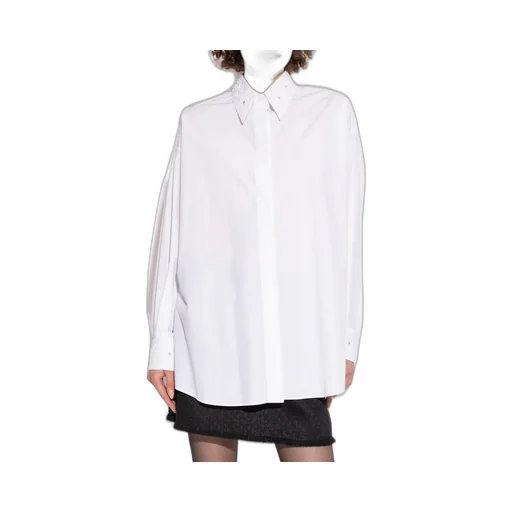Embroidered Collar Long-Sleeved Shirt