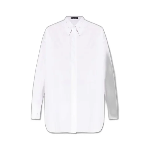 Embroidered Collar Long-Sleeved Shirt