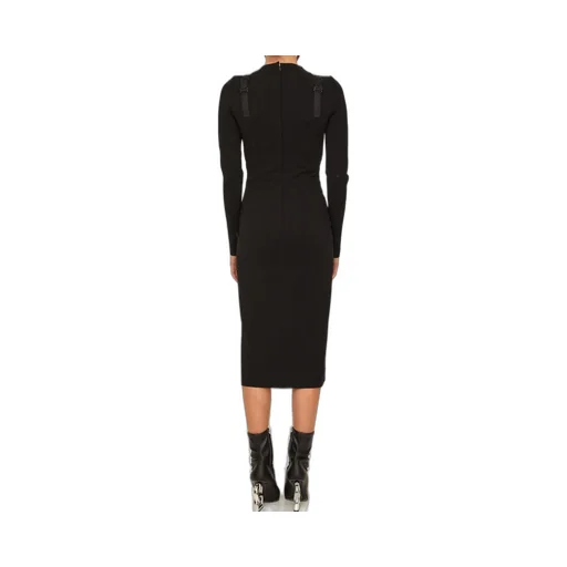 Detailed Long-Sleeved Midi Dress