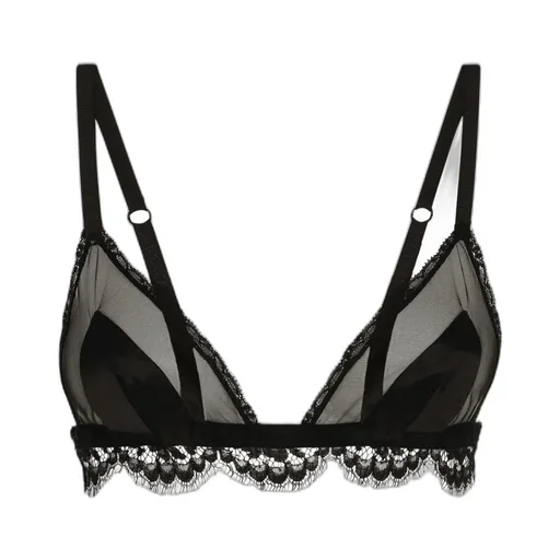 Lace-Detailed Triangle Cup Bra