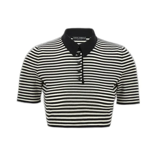 Striped Cropped Knitted Top