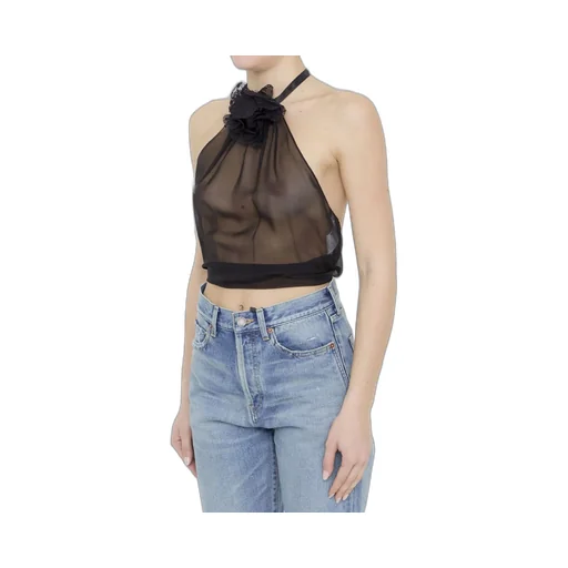 Flower Detailed Chiffon Top