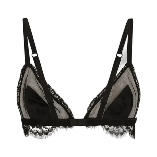 Lace-Detailed Triangle Cup Bra