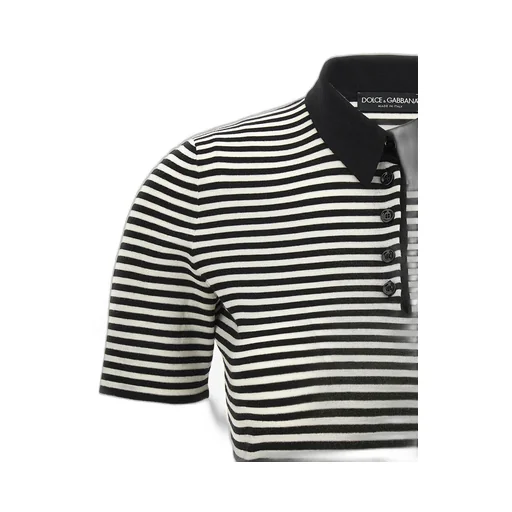 Striped Cropped Knitted Top