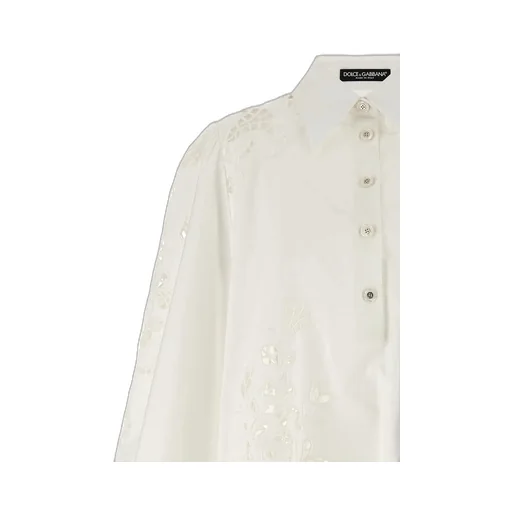 Cut-Out Embroidered Poplin Shirt Dress
