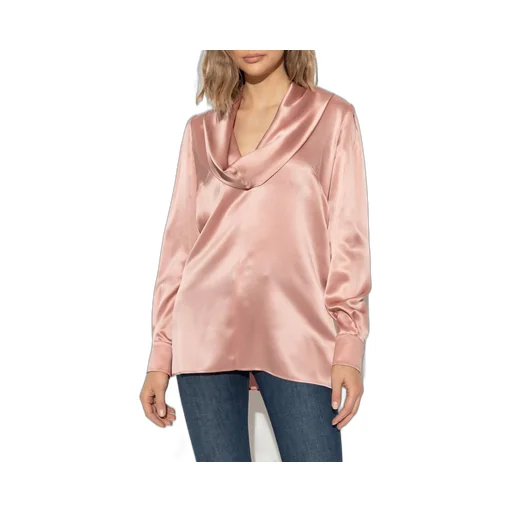 Cowl-Neck Long-Sleeved Blouse