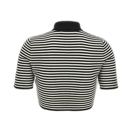 Striped Cropped Knitted Top