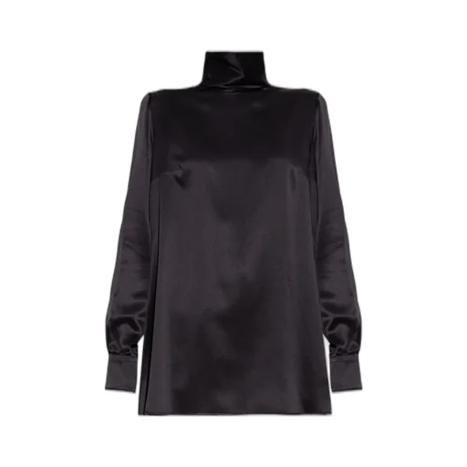 High Neck Satin Blouse