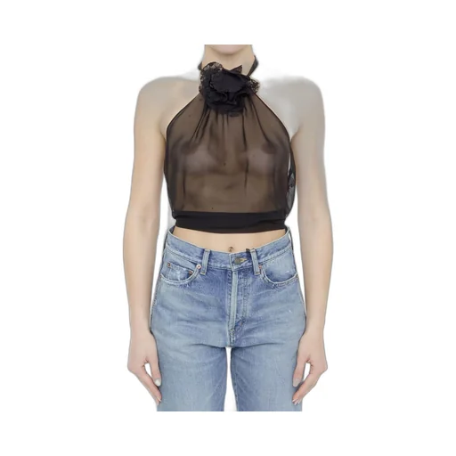 Flower Detailed Chiffon Top