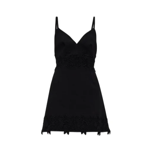 Floral Embroidered Mini Strap Dress